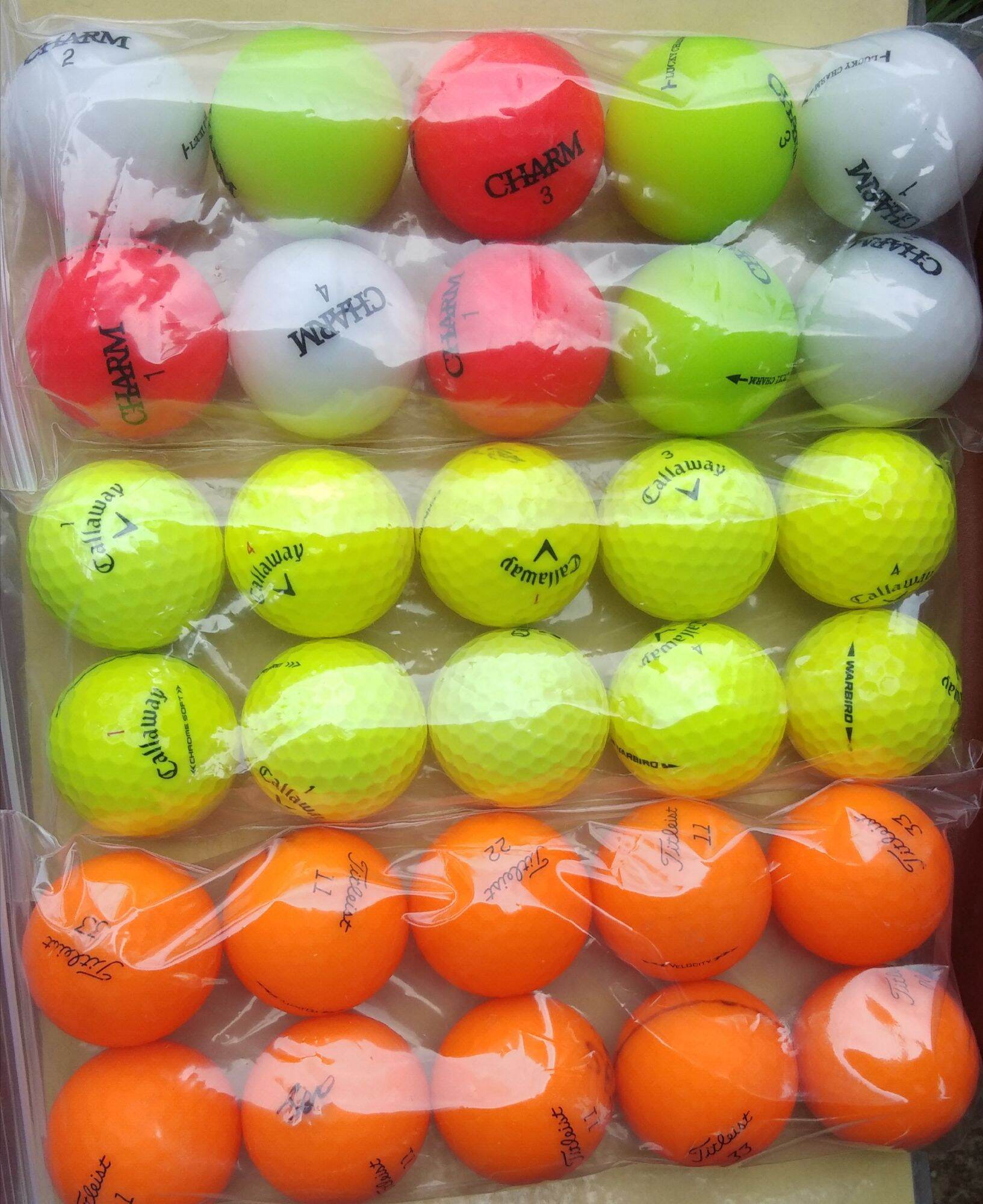 Combo 10 bóng golf màu các loại độ mới 90%