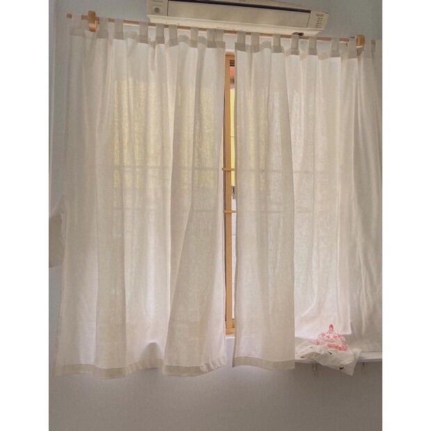 Rèm Cửa Vải Canvas Thô Mộc Vintage - Không Kèm Thanh Treo