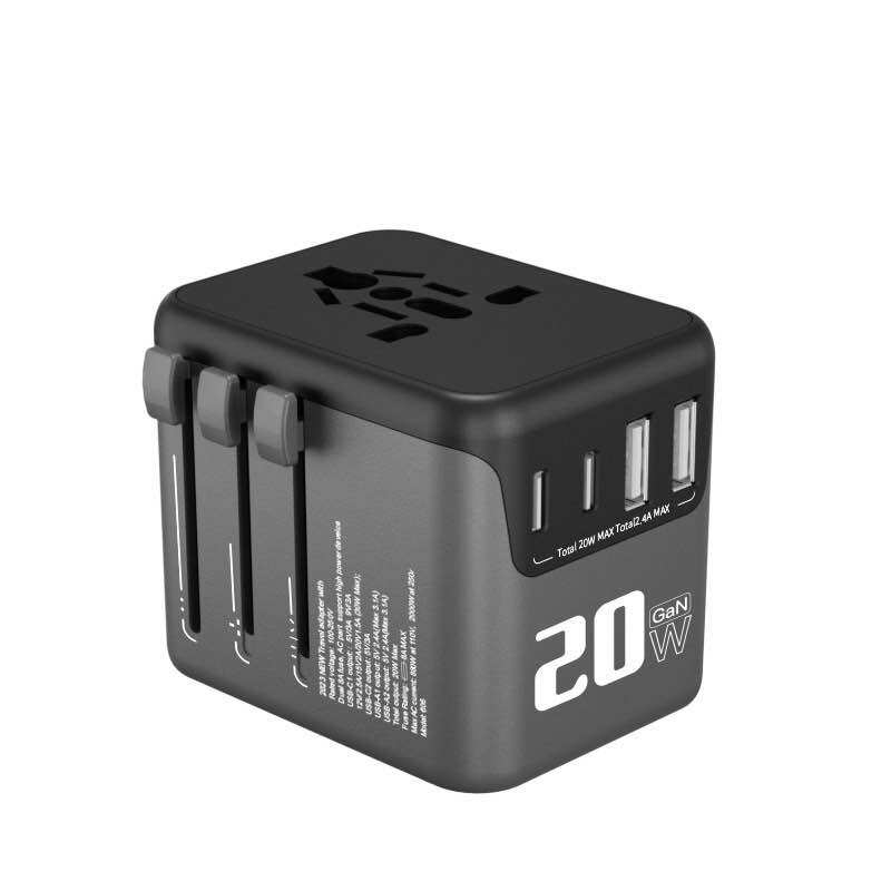 Ổ cắm chuyển đổi du lịch GSM PD20W, phích cắm sạc nhanh Bộ chuyển đổi 2u+2c, ổ cắm đa năng 2 cổng usb 2 cổng type C điện, ổ điện đa năng travel power outlet travel adapter worldwide travel