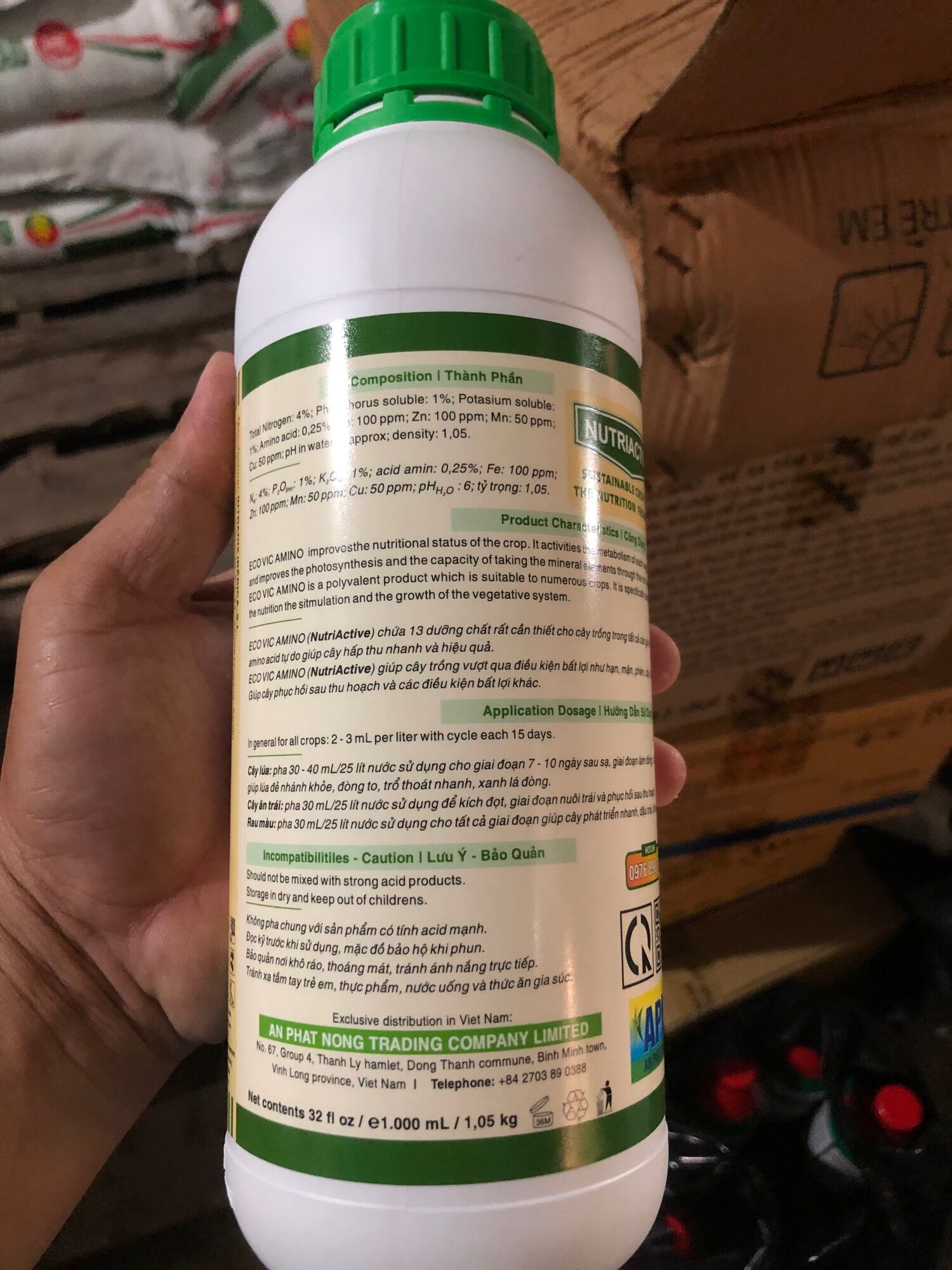 Dinh dưỡng tây ban nha NUTRIACTIVE chai 1lit