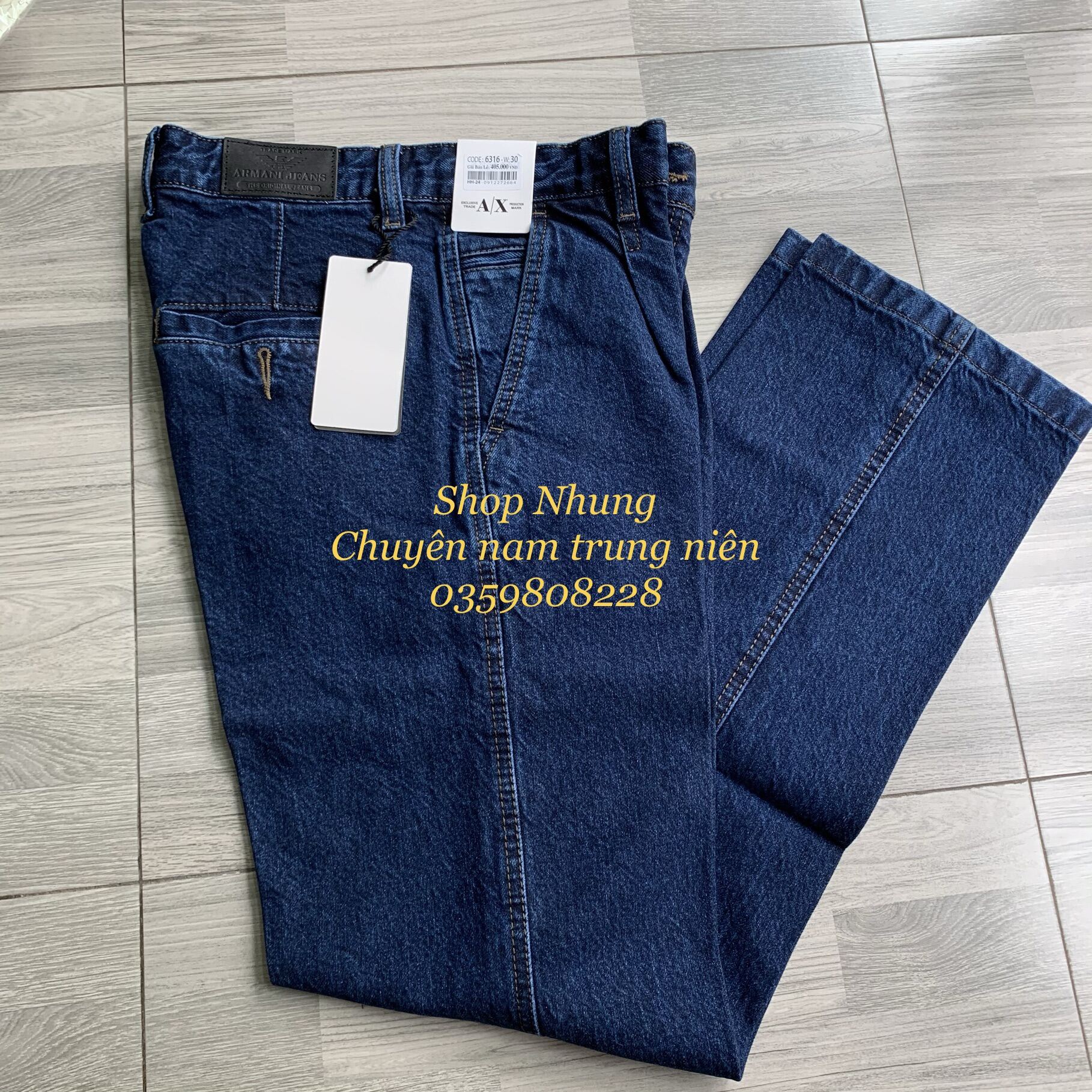 Quần bò thụng túi chéo nam trung niên cao cấp chất dày dặn ẢNH THẬT