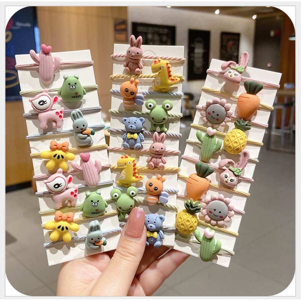 🏵️Vỉ 10 Dây Cột Tóc Nhỏ, Cho Bé (tuỳ chọn mẫu)