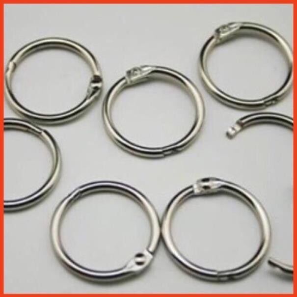 Móc khoen tròn mở làm sách vải 4 size