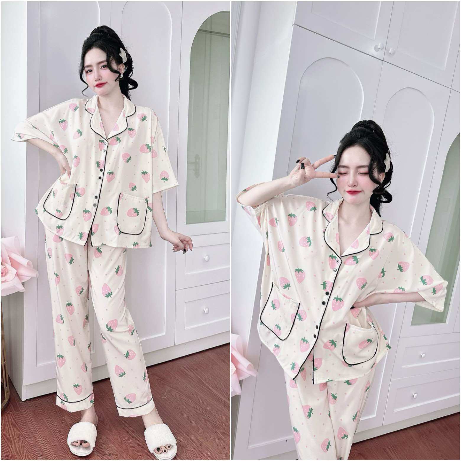 (Bigsize 50-110kg) - Đồ bộ mặc nhà Lụa Nhật/Lụa Maingô cao cấp