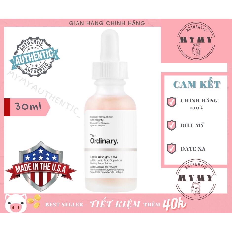 [Hcm]The Ordinary Lactic Acid 5%+ Ha 2% - (Usa) Serum Thanh Lọc Da - Tẩy Tế Bào Chết Cho Da