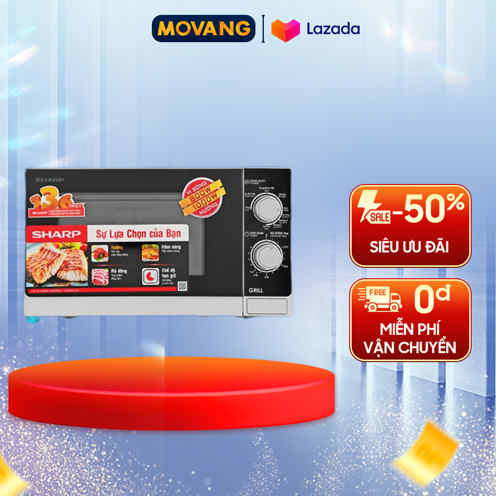 - lò vi sóng có nướng sharp r-g222vn-s 20 lít - rã đông, hâm, nấu, nướng