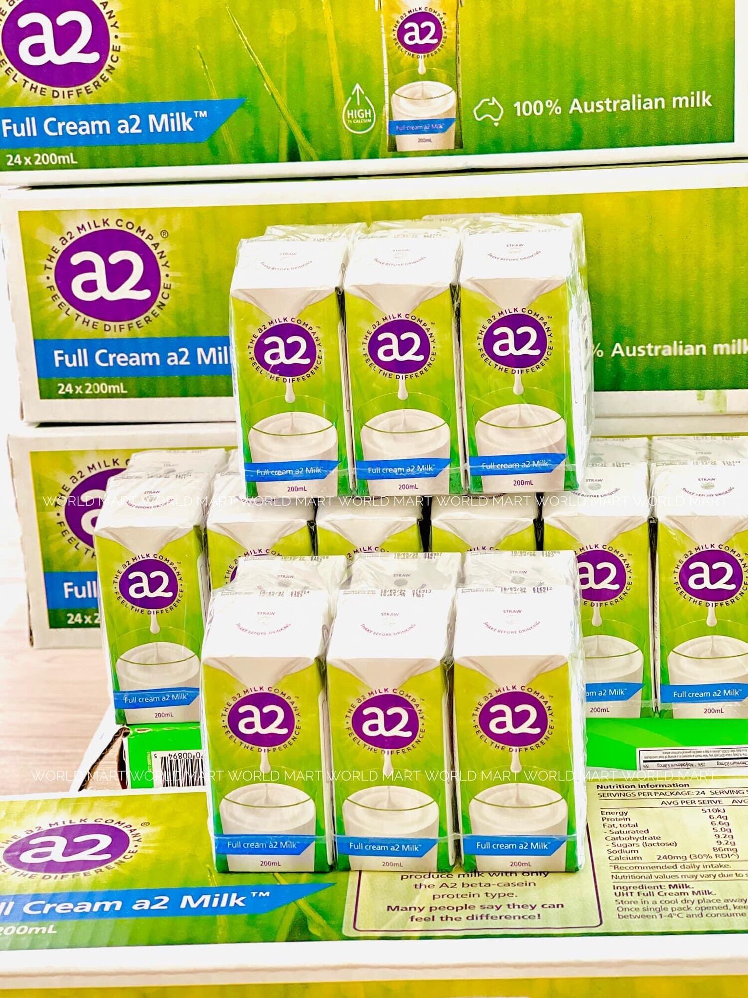 Sữa nước A2 200ml thùng 24 hộp mẫu mới
