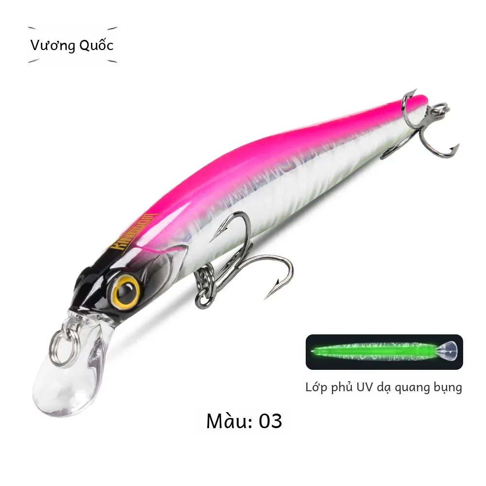 Kingdom chìm Minnow mồi 60 80 90 105mm rung chìm jerkbati swimbait nam châm trasnfer dài đúc cứng câu cá thu hút