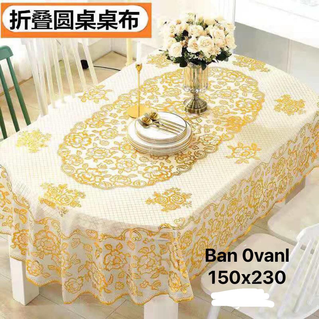 Tấm trải bàn oval 150x228