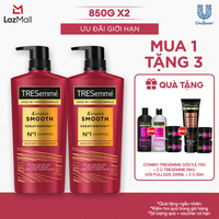 Combo 2 Dầu Gội TRESemmé Keratin Smooth Keratinbond+ Cho Tóc Khô Xơ Rối Vào Nếp Suôn Mượt (850gx2)