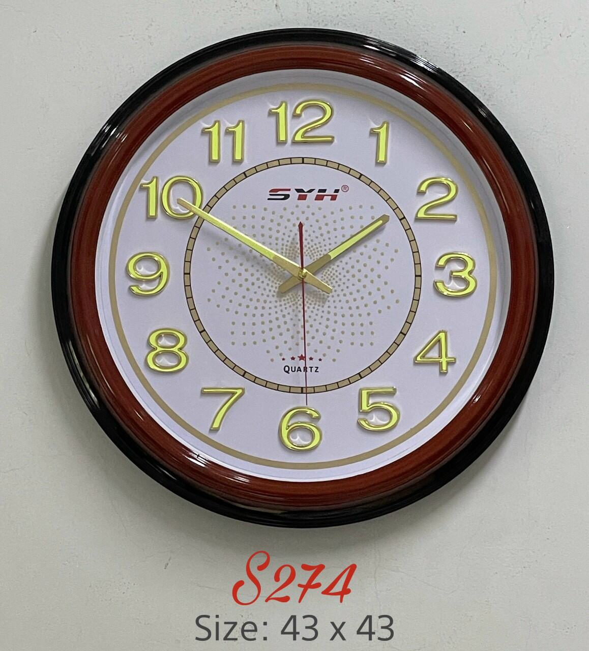 Đồng hồ treo tường SYH hình tròn 43× 43cm có dạ quang phát sáng ...