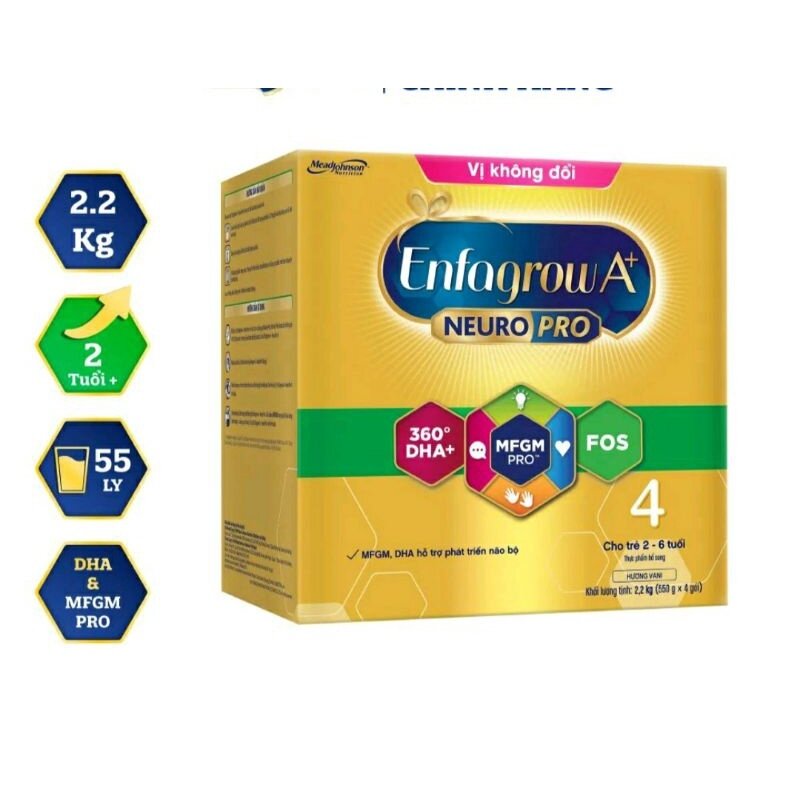 Sữa bột enfagrow a+ 4 hộp 2,2kg/ lon 1.7kg. vị không đổi