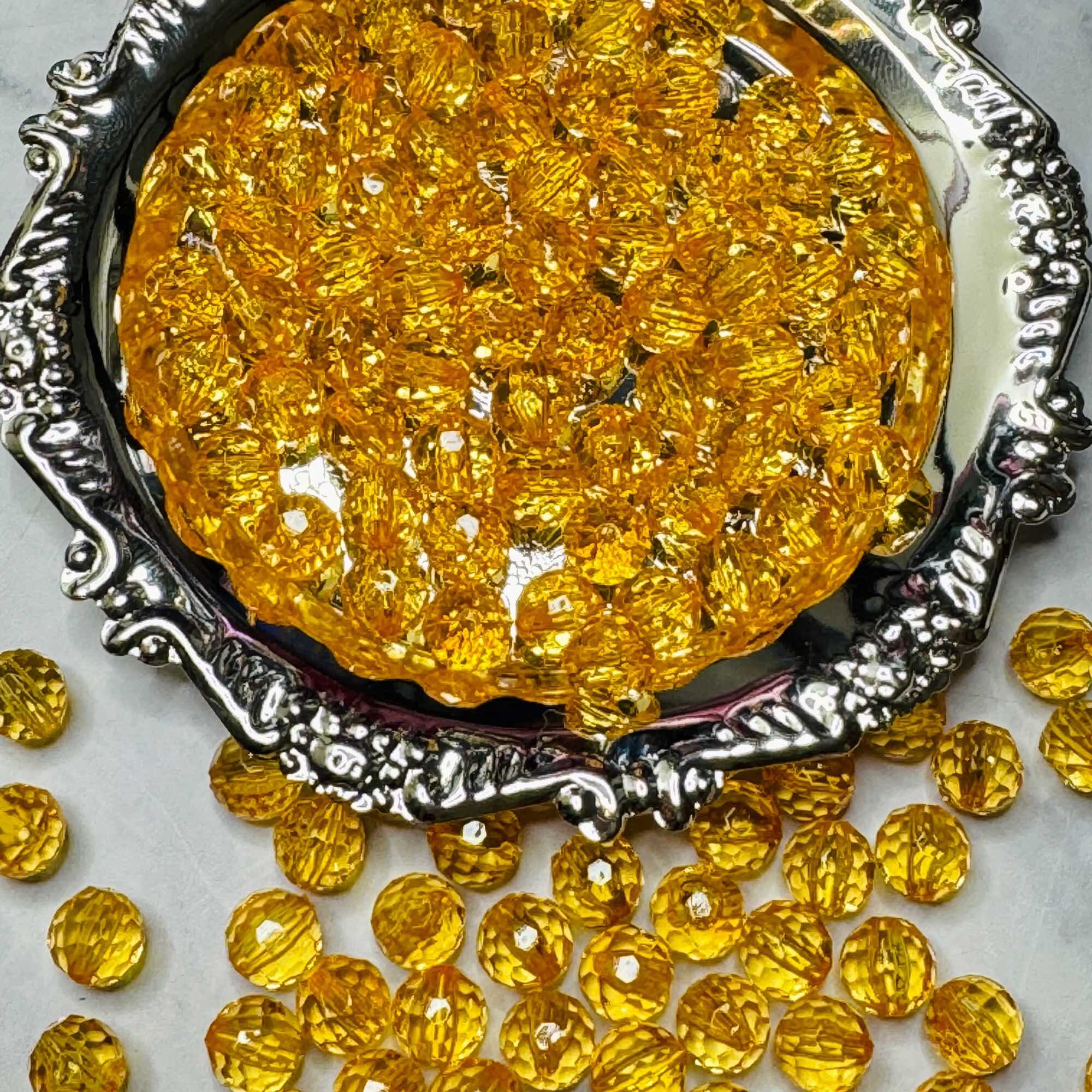 100g chuỗi hạt pha lê tròn nhựa 6-8-10mm