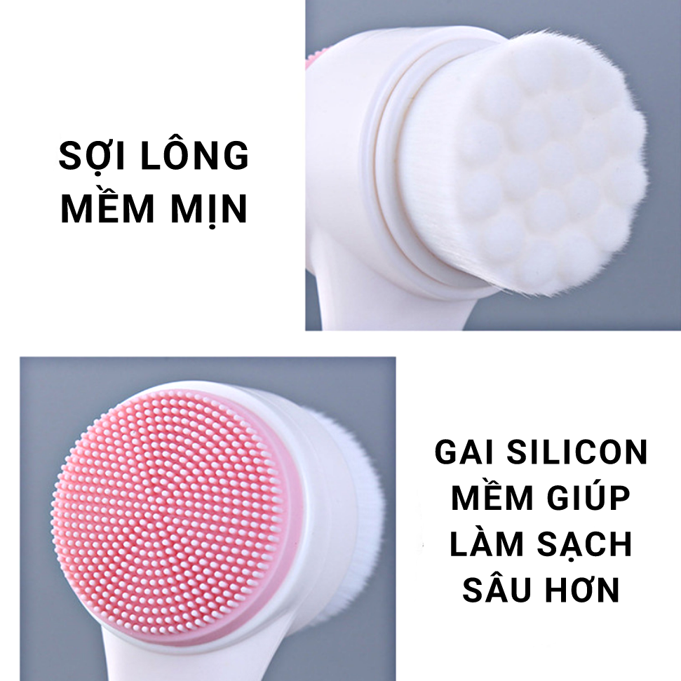 Cọ Rửa Mặt Massage Hai Đầu Hàn Quốc