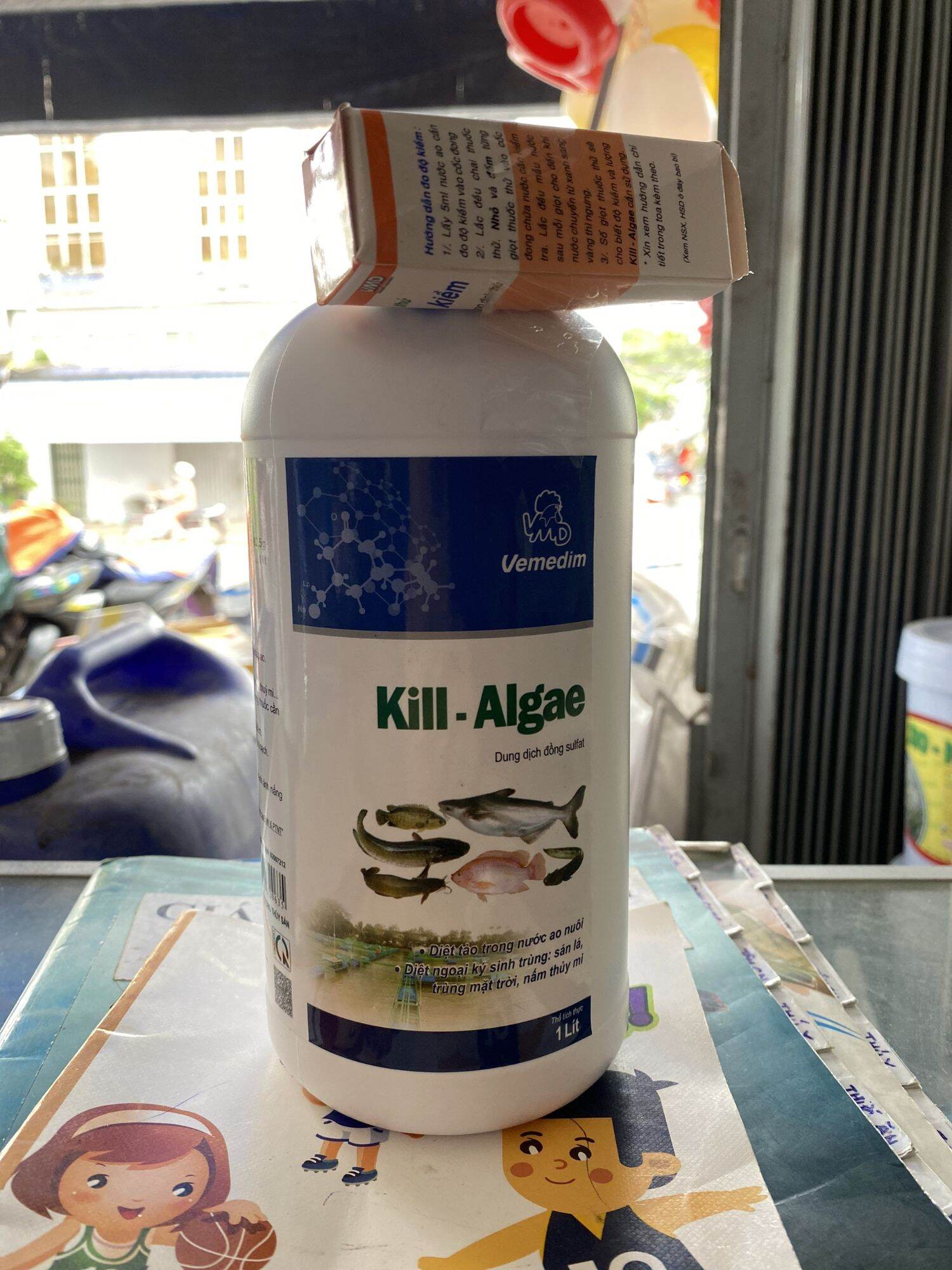 Kill algea diệt tảo,diệt trùng sán lá,nấm thủy mi cho ao tôm cá chai 1 lít