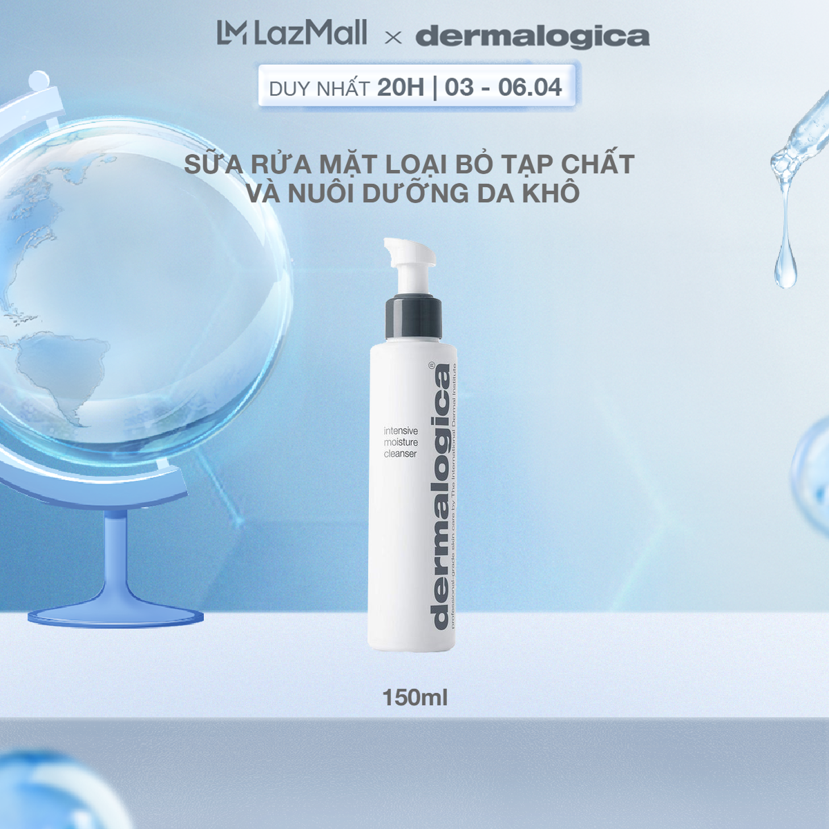 Sữa rửa mặt Dermalogica Intensive Moisture Cleanser 150ml