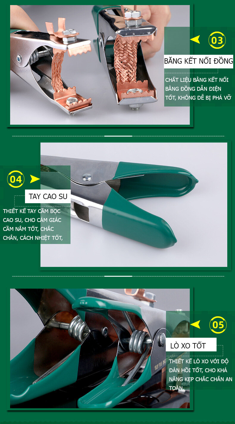 Kẹp tiếp đất cho máy hàn 300A, 500A TUOSEN