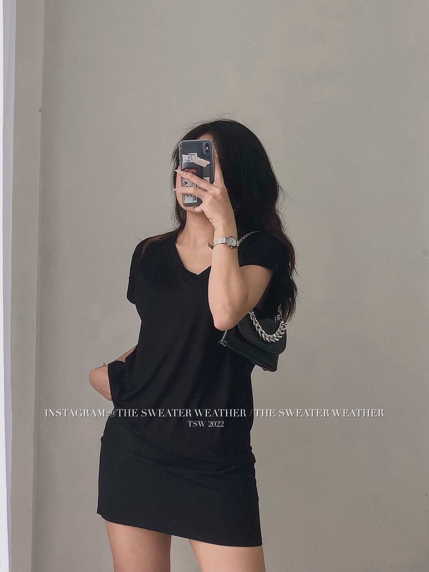Áo phông trơn cổ V tay vát basic the.sweaterweather TSW
