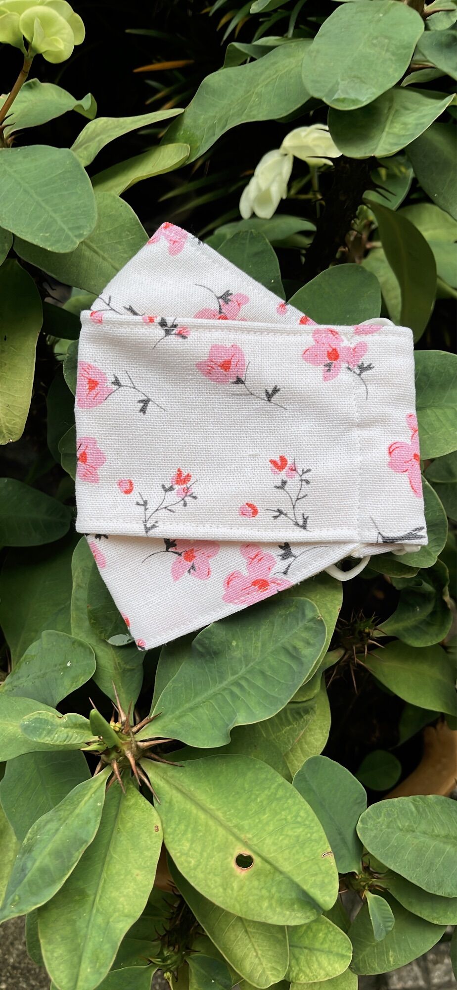Khẩu Trang Vải Linen hoa lót muslin cho người lớn