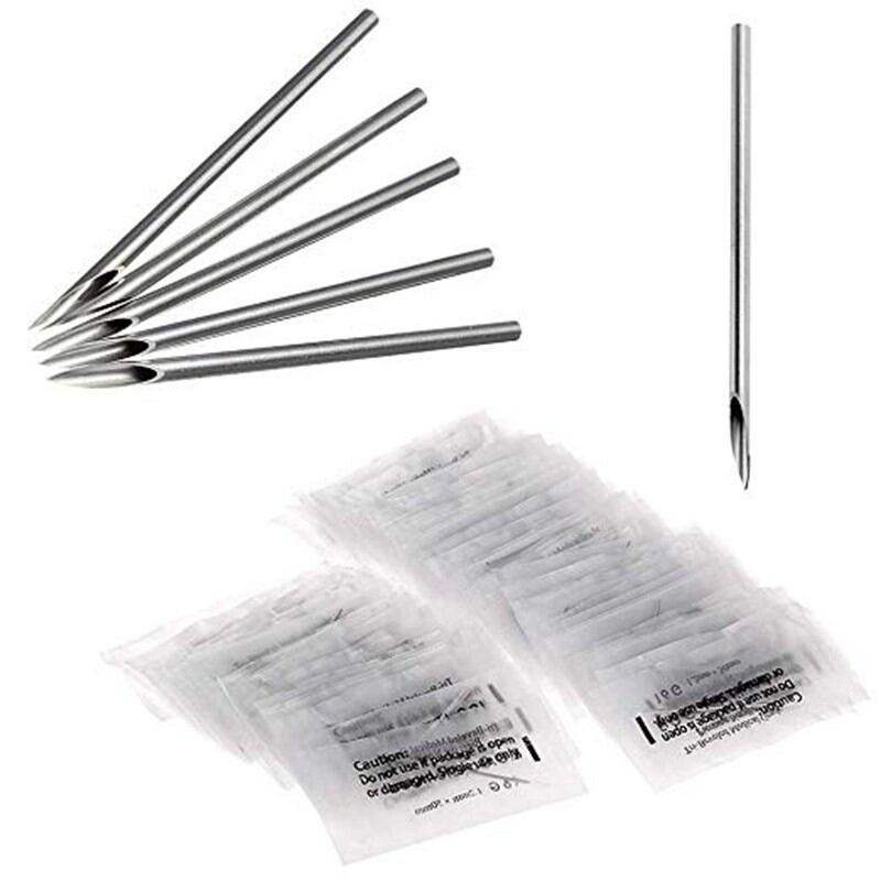 Kim xỏ khuyên chuyên dụng - kim xỏ khuyên dùng 1 lần - kim xỏ khuyên tai, mũi, rốn, lưỡi, môi, septum,...