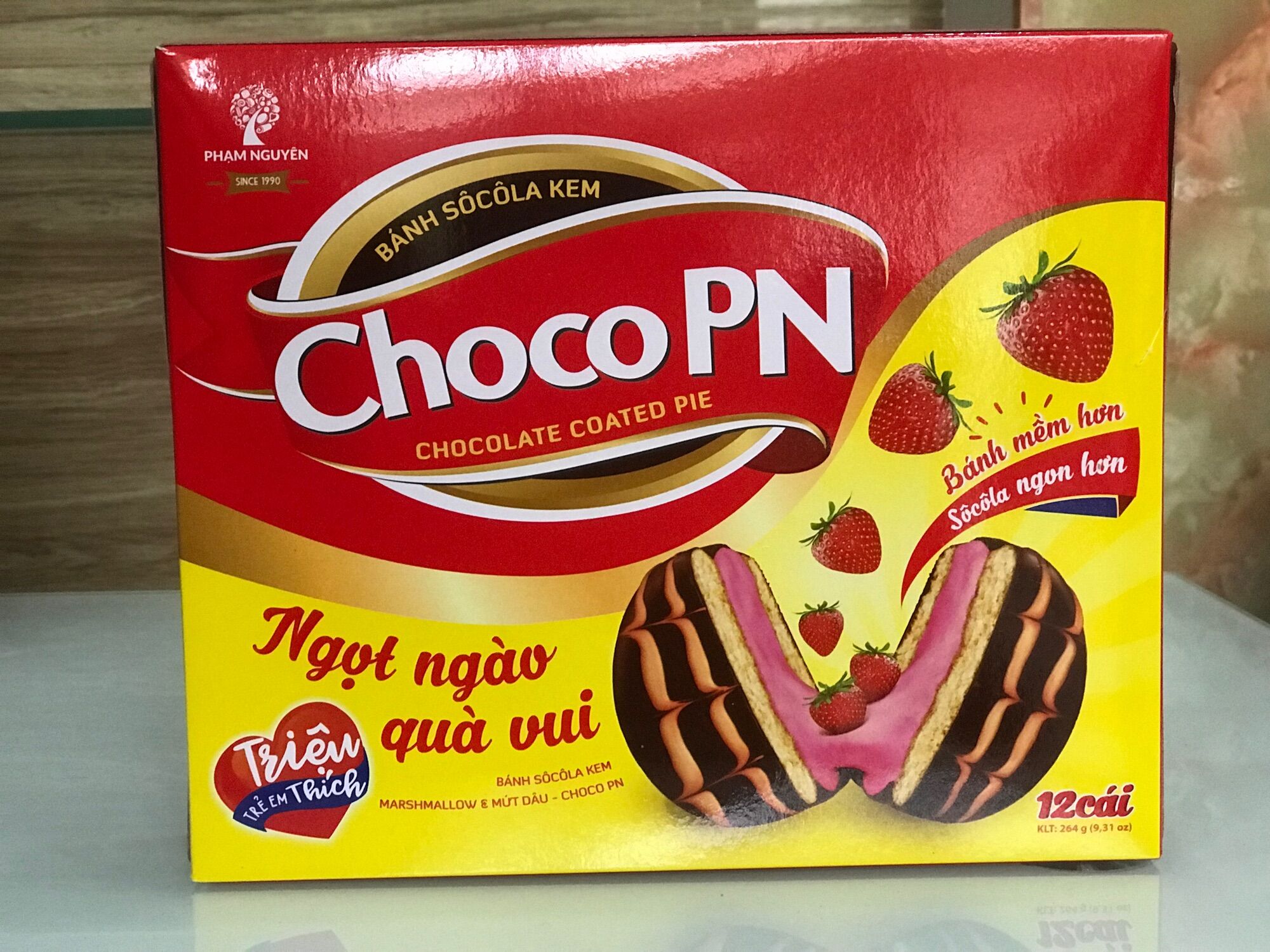 Bánh choco p&n kem marshmallow vị dâu 264g