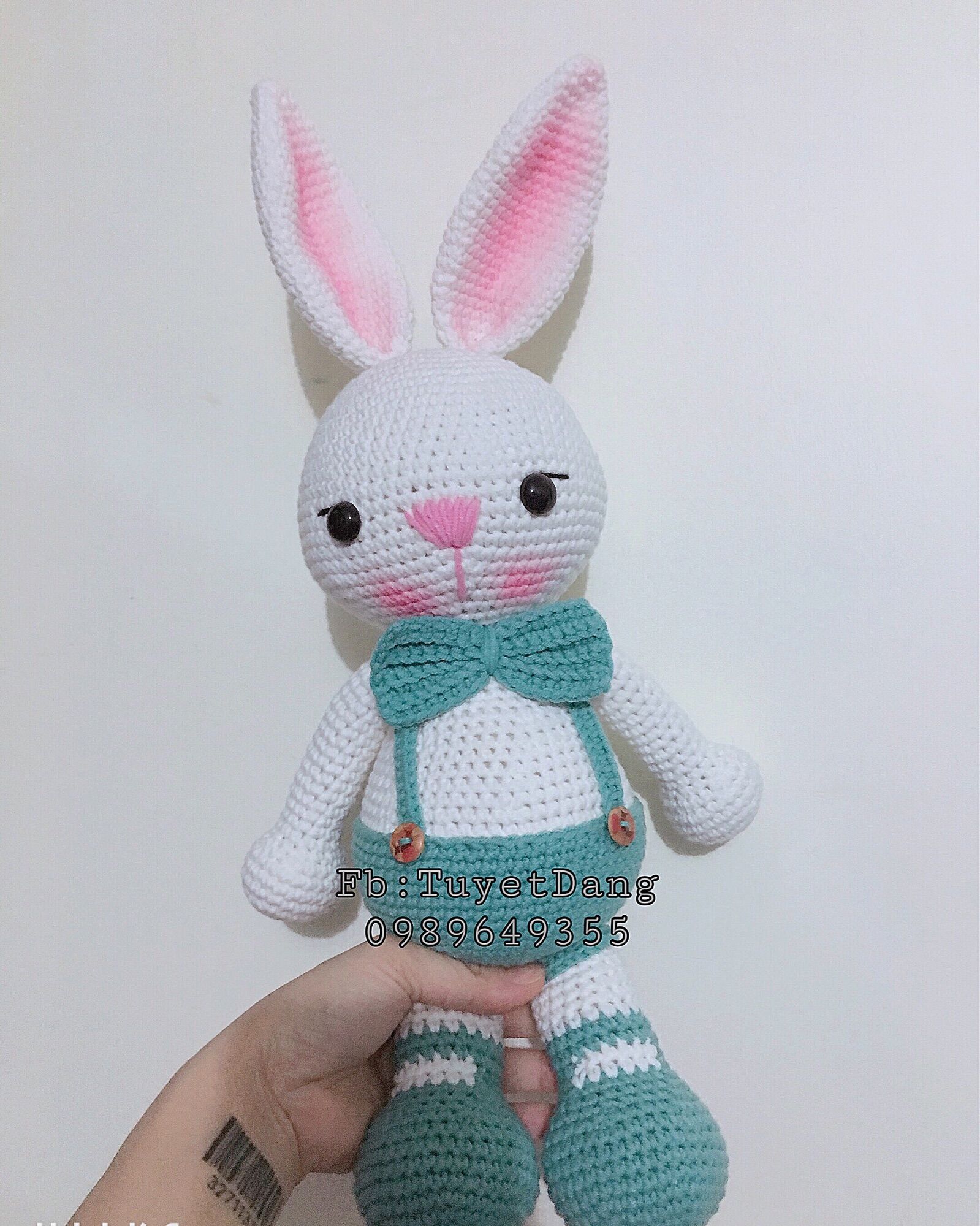 Thú bông handmade [ thỏ nhồi bông móc len ]