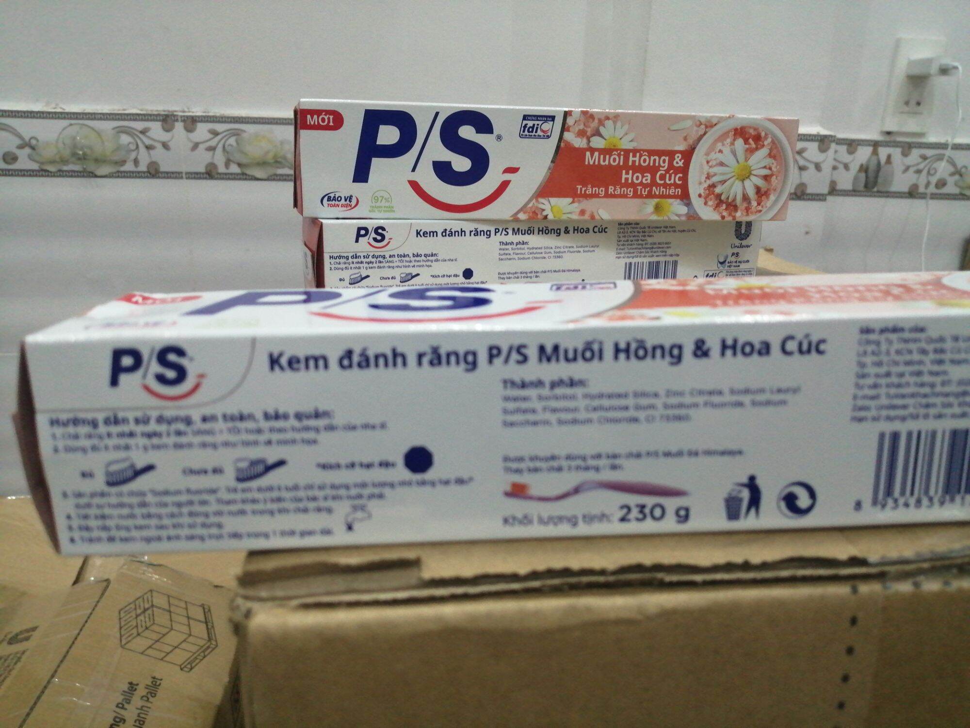 Kem đánh răng p/s muối hồng& hoa cúc (3 cây x 230g)