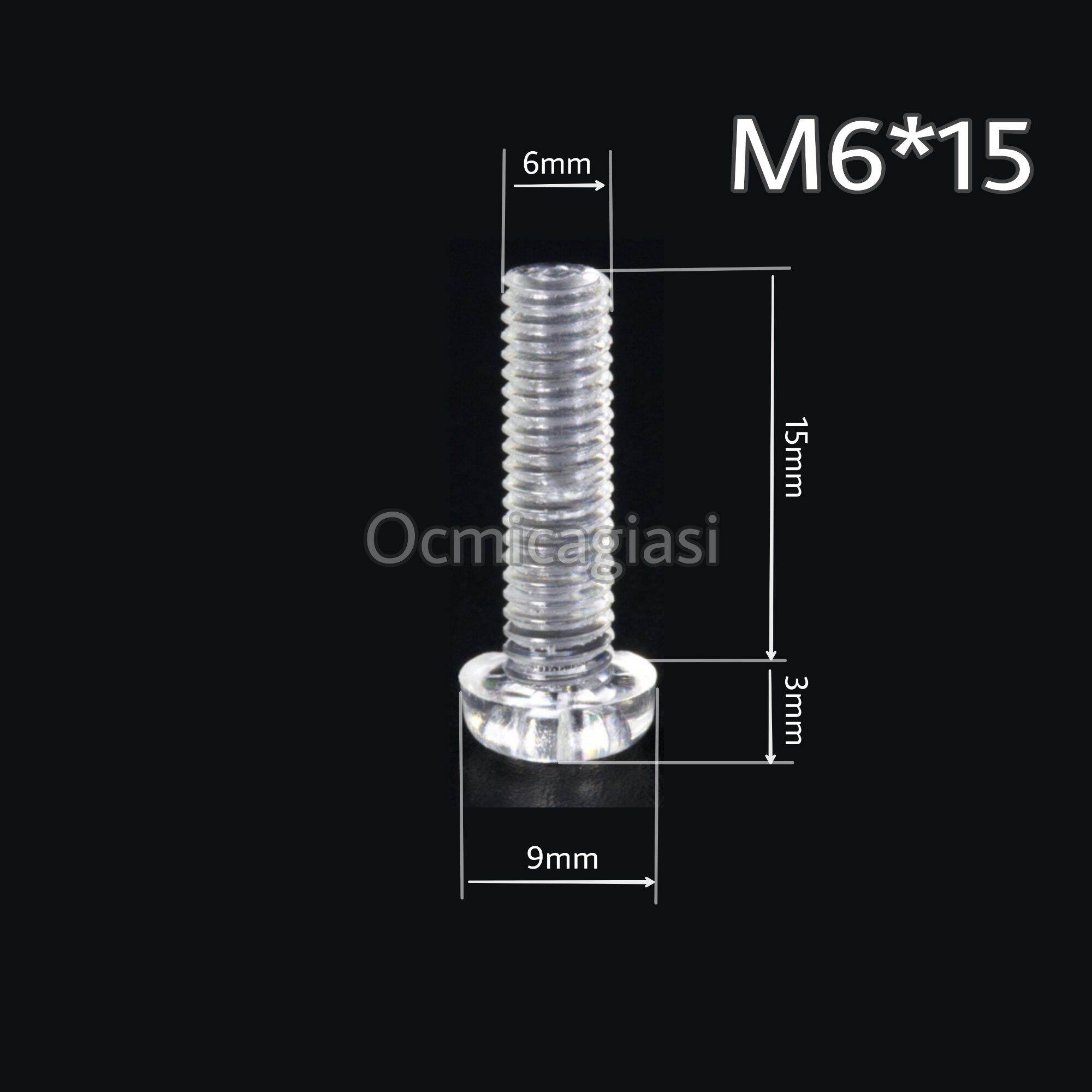 Combo 20 ốc mica, pc M6*15 vặn vít trong suốt
