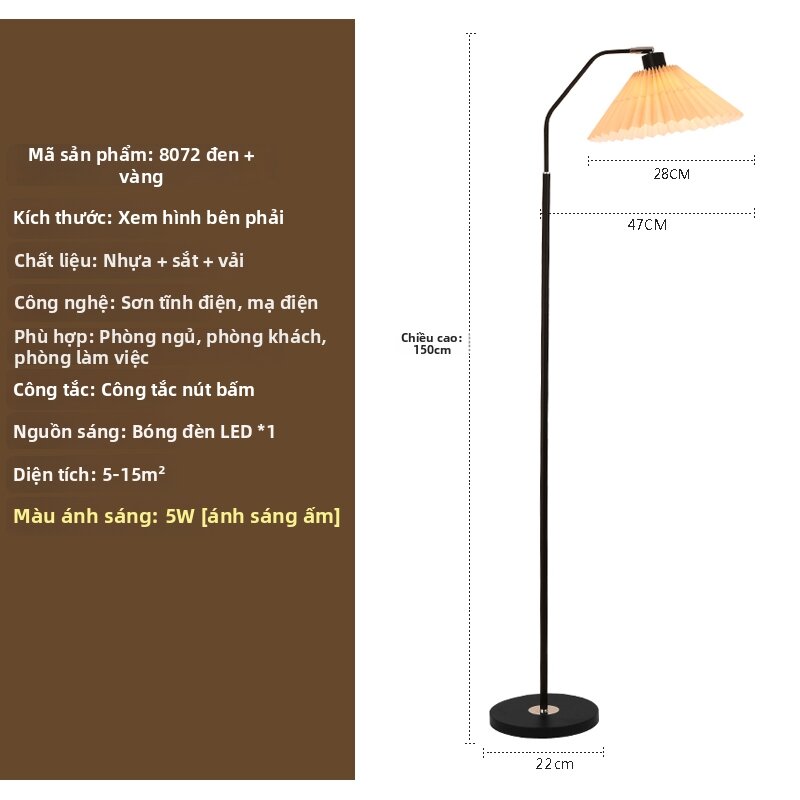 JUNENGLIANG | Đèn Sàn Sang Trọng Nếp Li Creative Minimalist Thời Trang