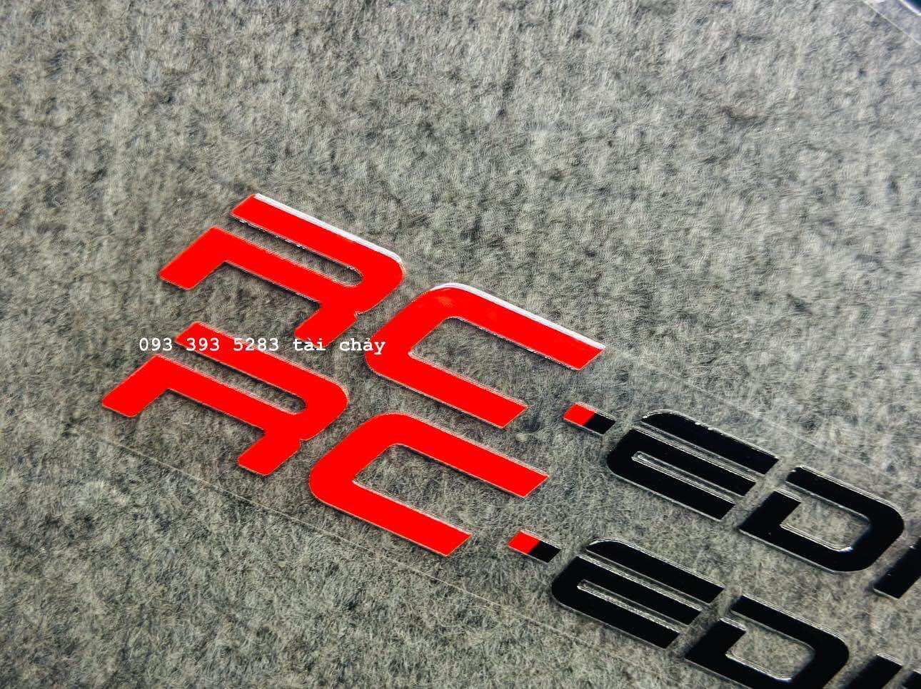 [ 1 CẶP ] TEM DECAL RC-EDITION ĐỎ ĐEN DÀI 18 CM DÁN TRANGTRI XE
