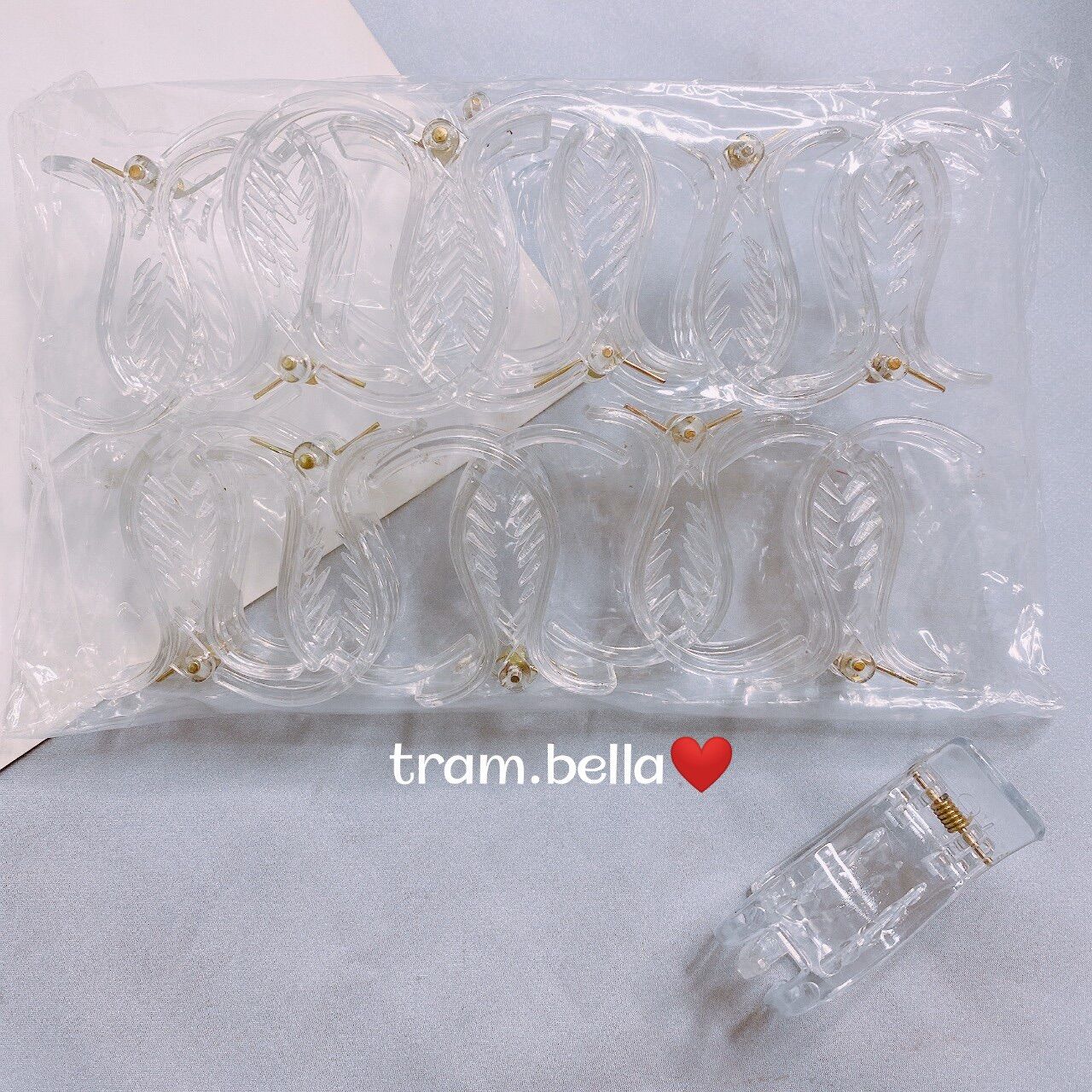 Vỉ kẹp tóc càng cua 3 răng nhiều màu - Trâm Bella