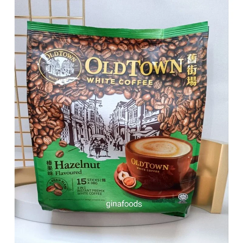 [Date T7/25] (Bao Bì Mới) Cà phê trắng Old Town White Coffee Malaysia Hazelnut (Vị Hạt Dẻ)