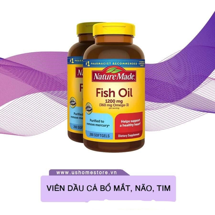 Viên uống dầu cá Fish Oil Omega 3 1200mg Nature Made