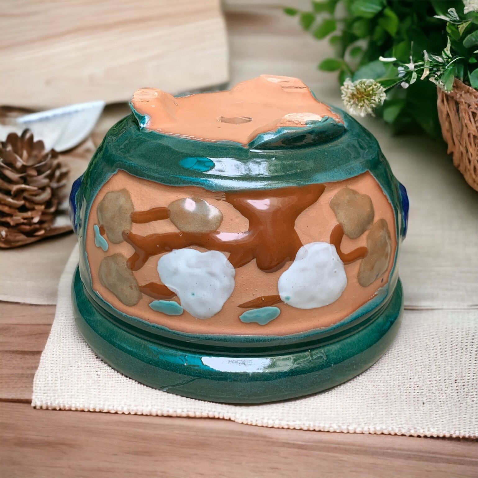 Chậu sứ hình tròn bợm gốm Đồng Nai size 2