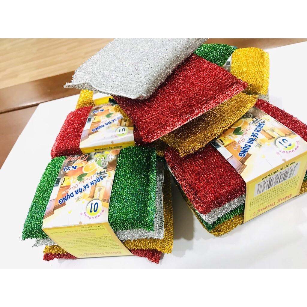 Set 10 miếng Rửa Chén Kim Tuyến (Loại Dày, Hình thật)