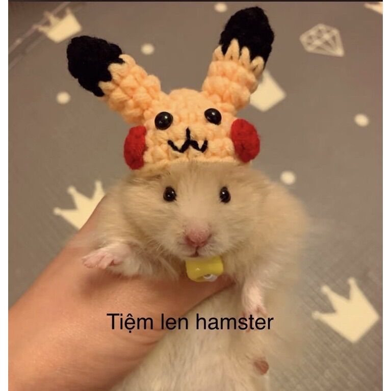 Nón mũ cho hamster mẫu pika chu