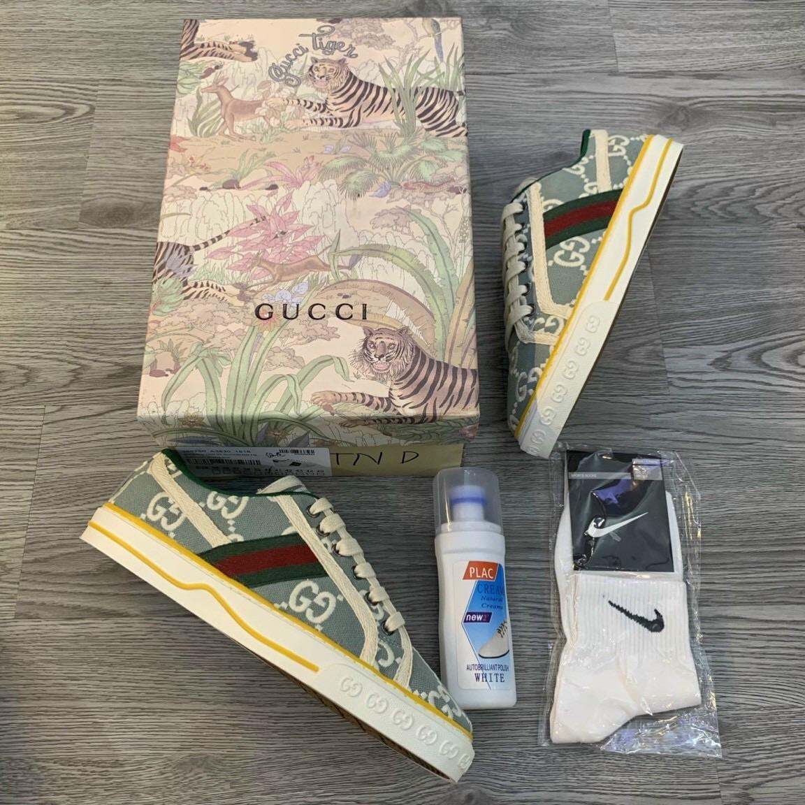 Giày Gucci Thổ Cẩm Xanh Dương