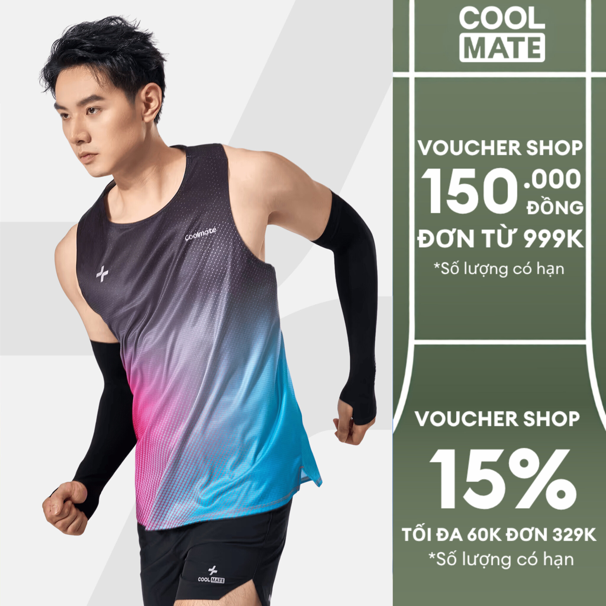 Áo Singlet chạy bộ AirRush Gradient áo thể thao running thoáng khí thấm hút tốt Coolmate