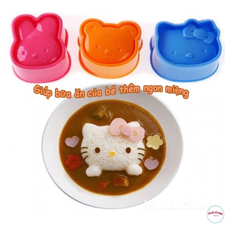 Bộ 3 khuôn cơm bento tạo hình cho bé