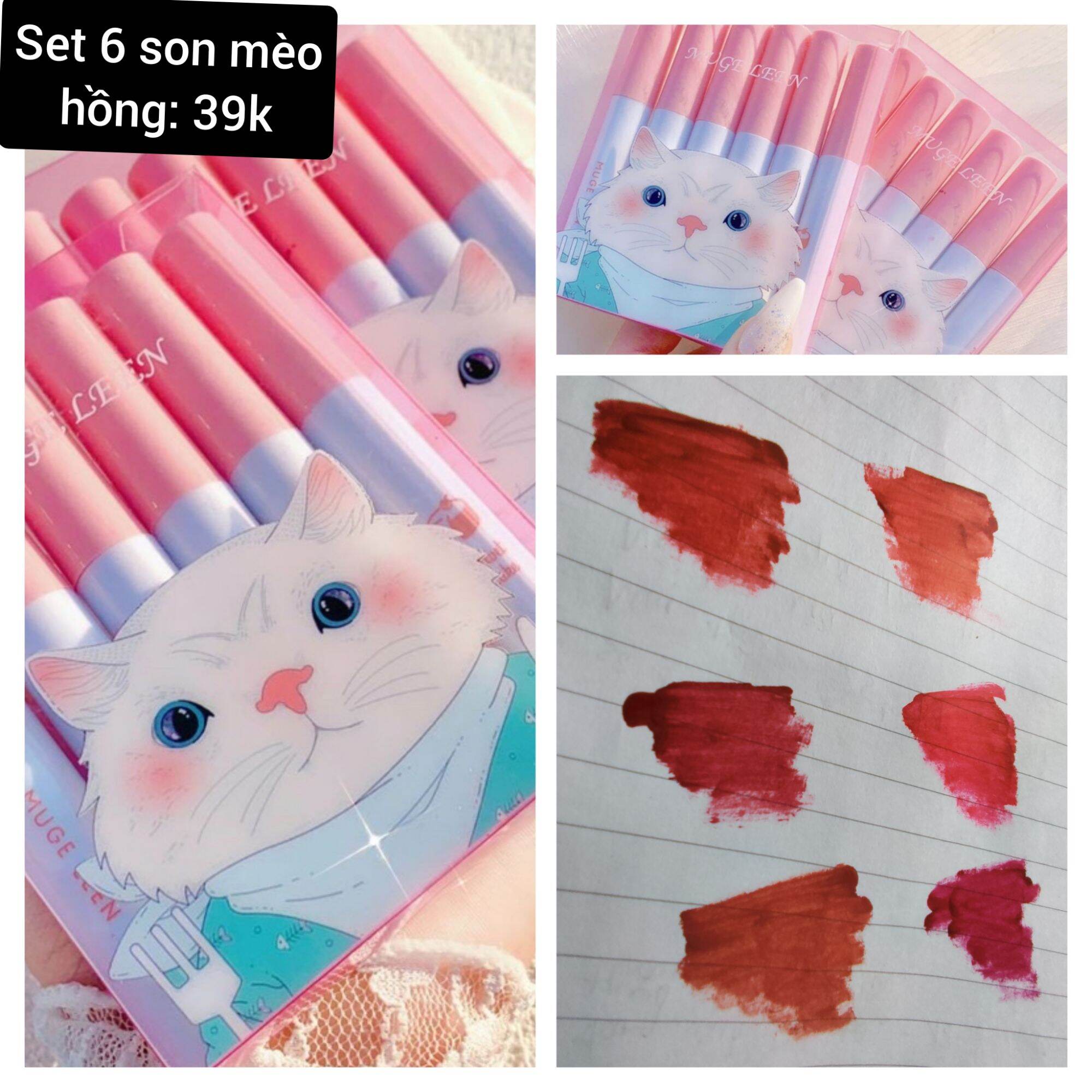 Set 6 thỏi son vongee mèo hồng