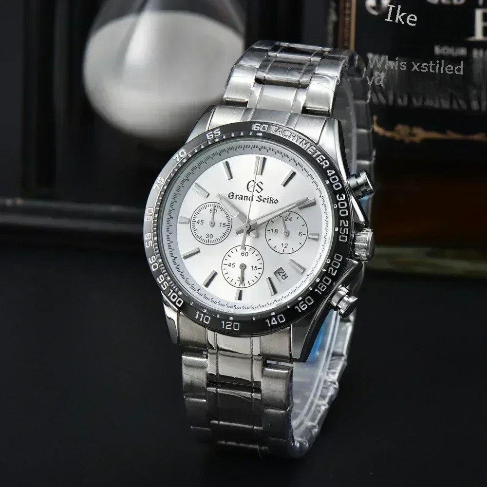 Grand Seiko Slgc001g Tentagraph Evolution 9 Đồng hồ bấm giờ thạch anh bằng thép không gỉ sang trọng 