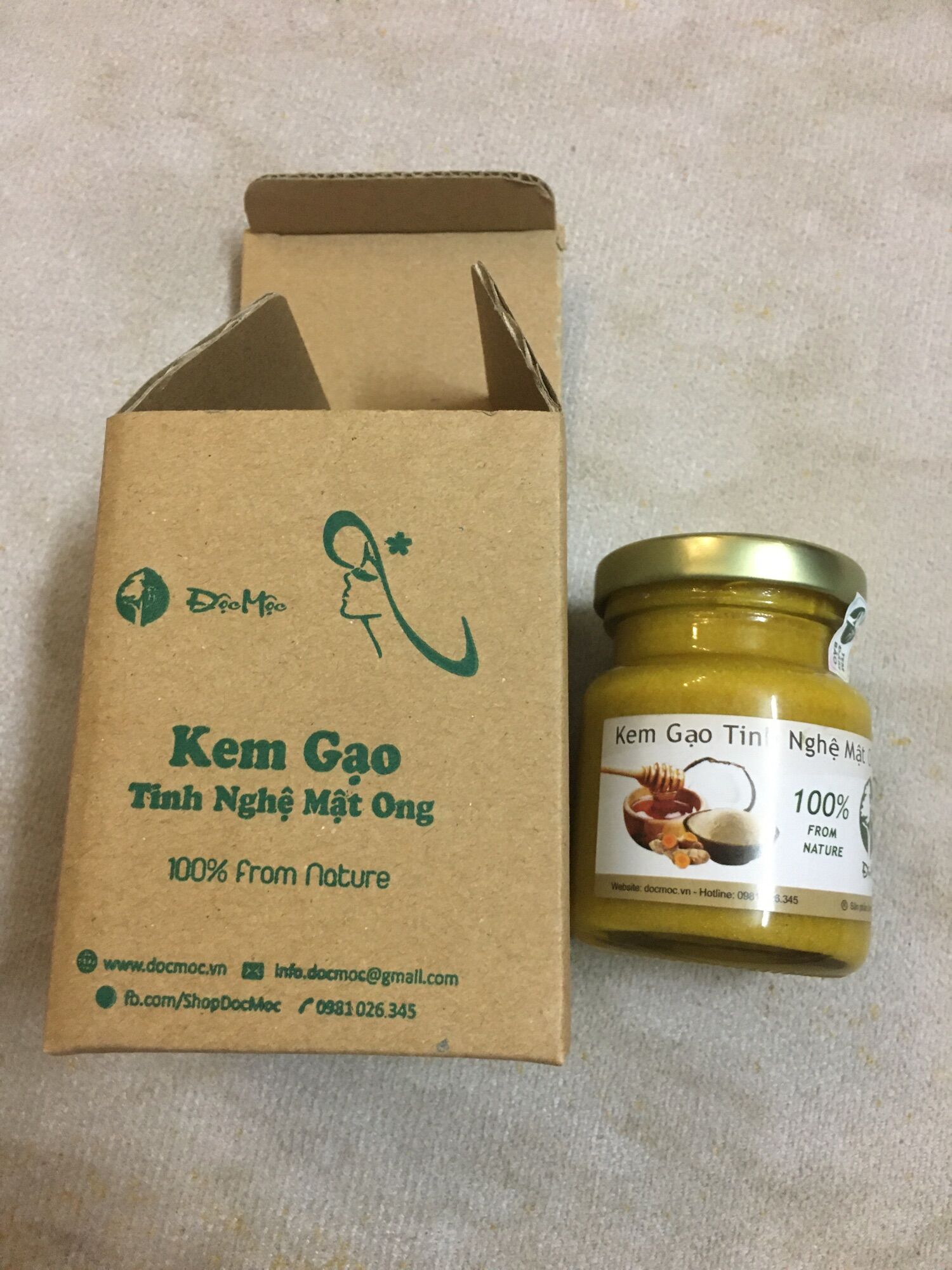 Kem gạo tinh nghệ mật ong Độc Mộc