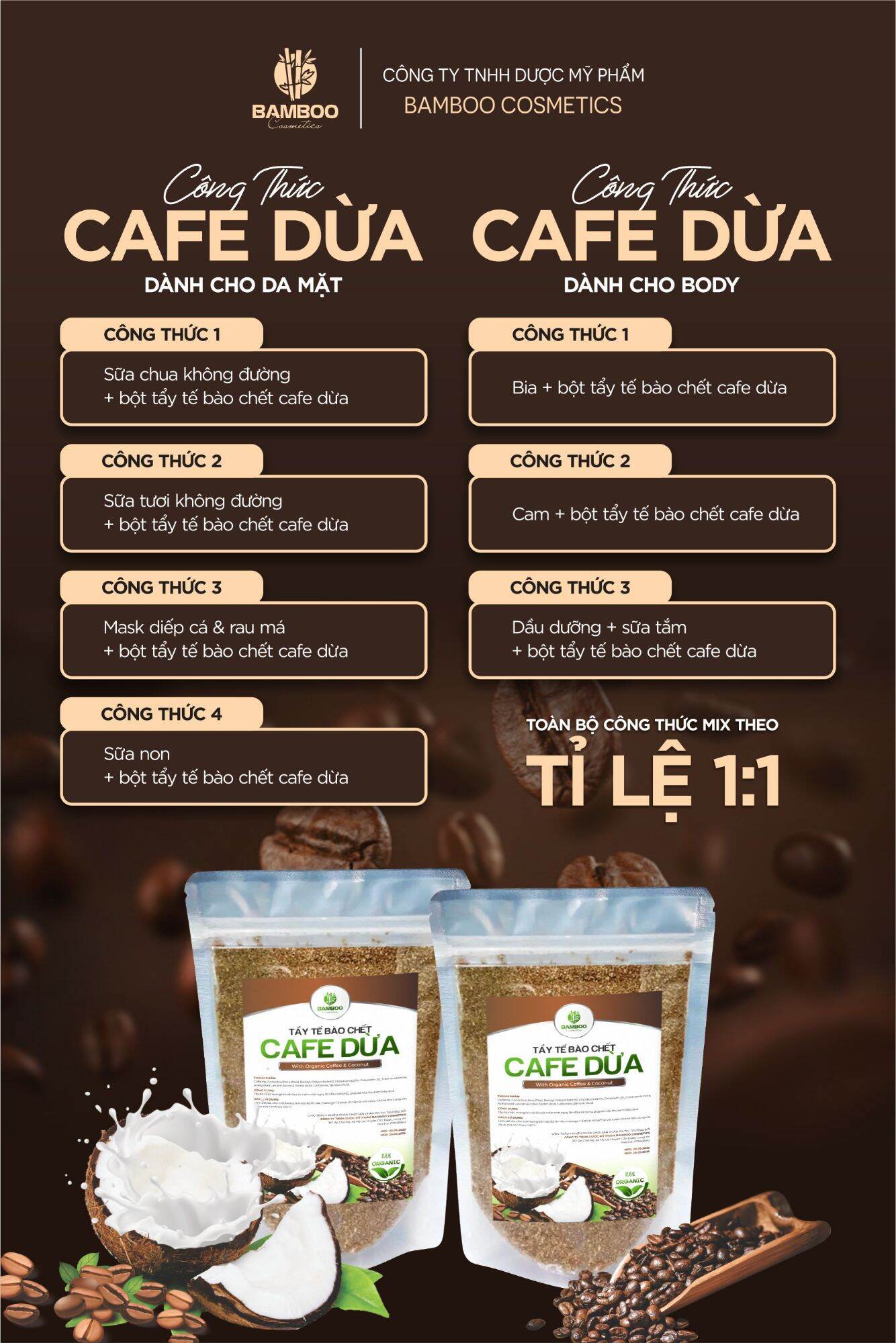 Tẩy Tế Bào Chết Cafe Dừa Bamboo