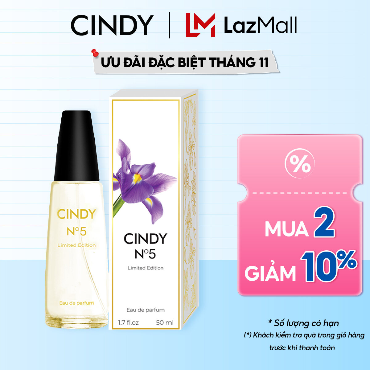 Nước Hoa Cindy No5 Limited Edition Hương Thời Thượng 50ml - Phiên Bản Giới Hạn
