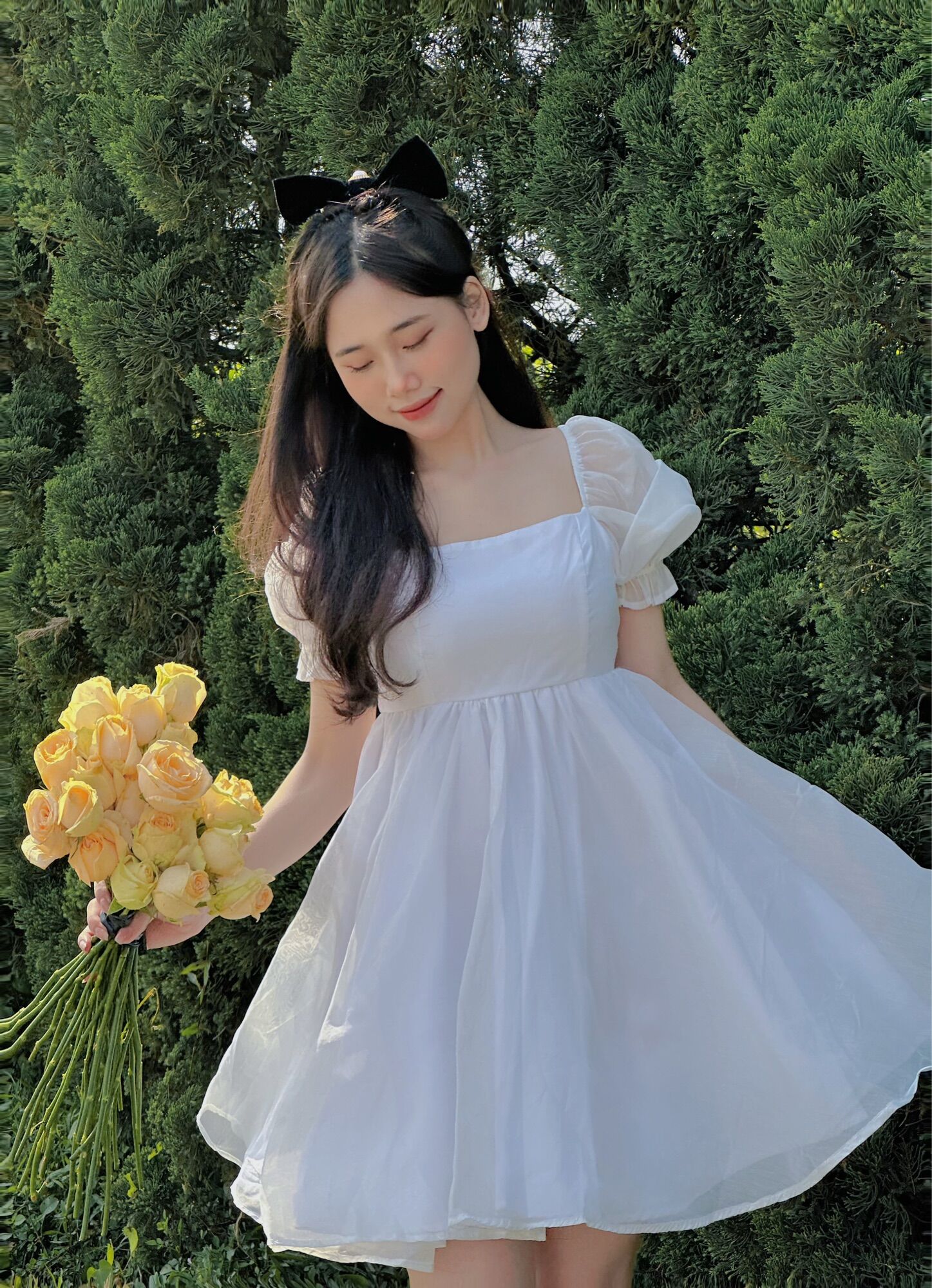Đầm babydoll xòe công chúa mây