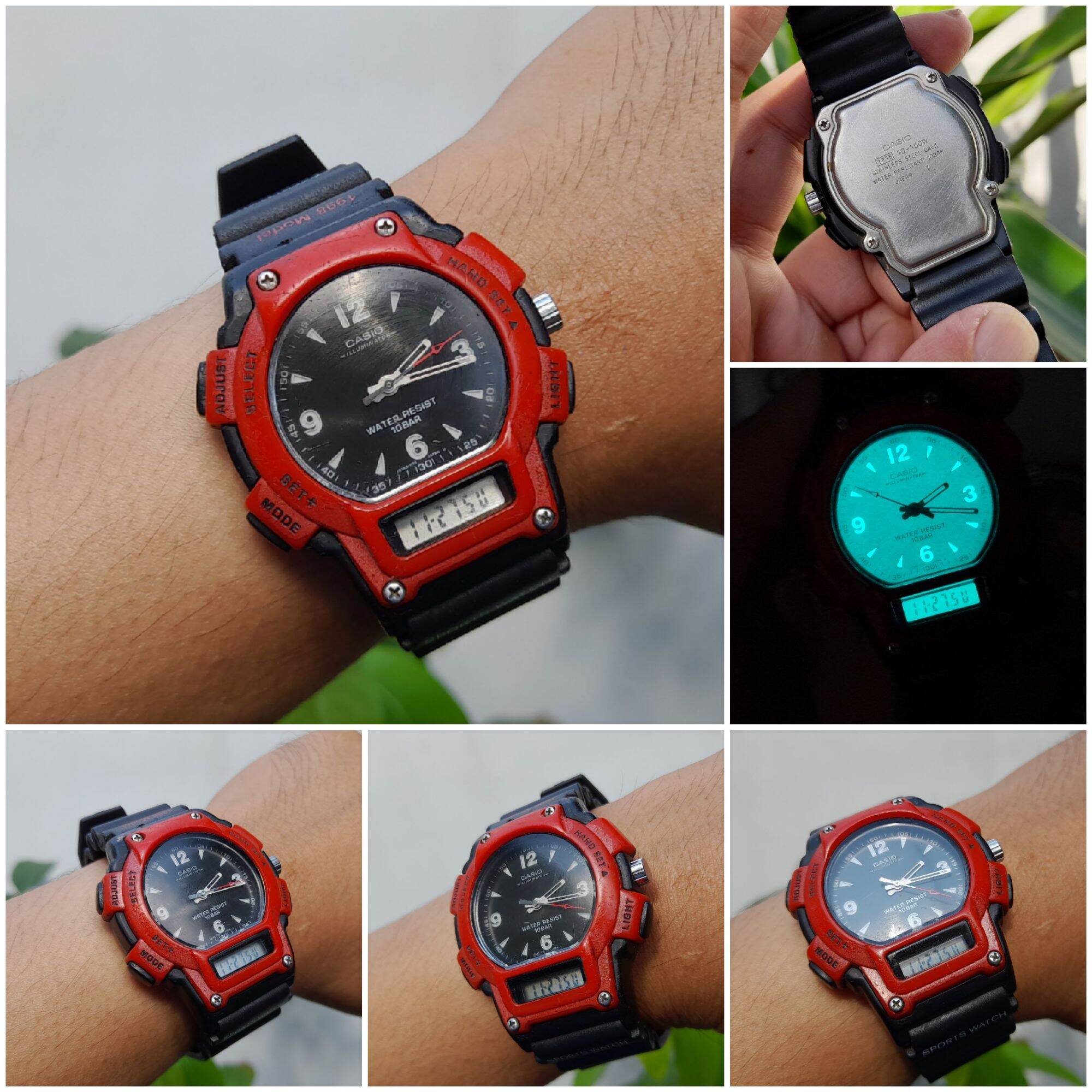 Casio AQ-150W 2 MÁY đỏ đen