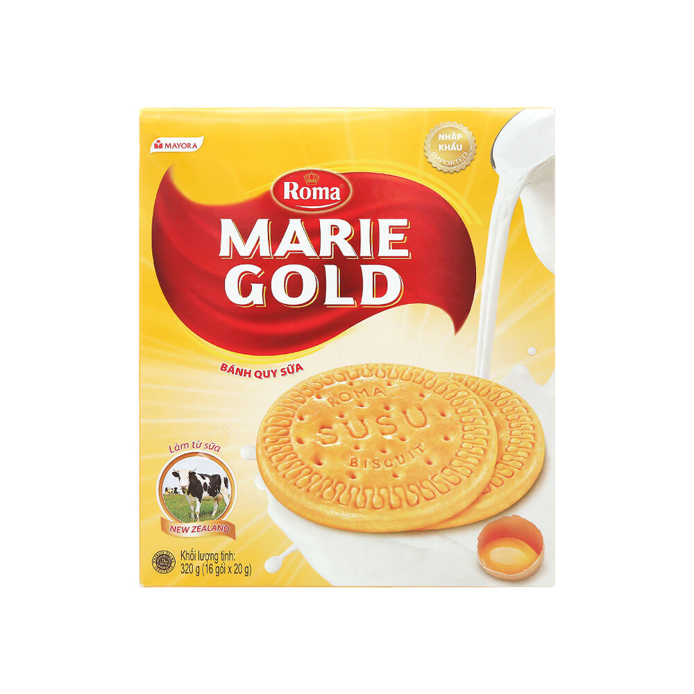 [DATE MỚI] Bánh quy sữa Roma Marie Gold hộp 320g