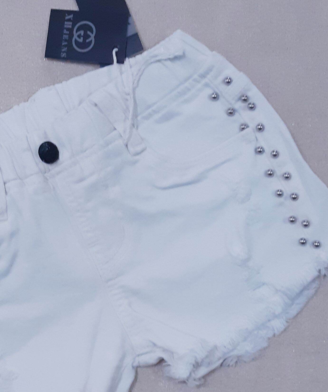 Quần short jean trắng cho bé gái