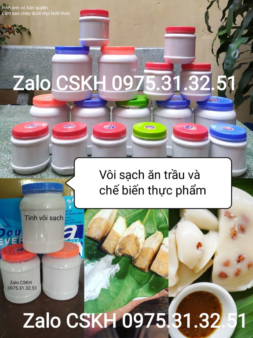Vôi tinh sạch chế biến thực phẩm làm bánh đúc