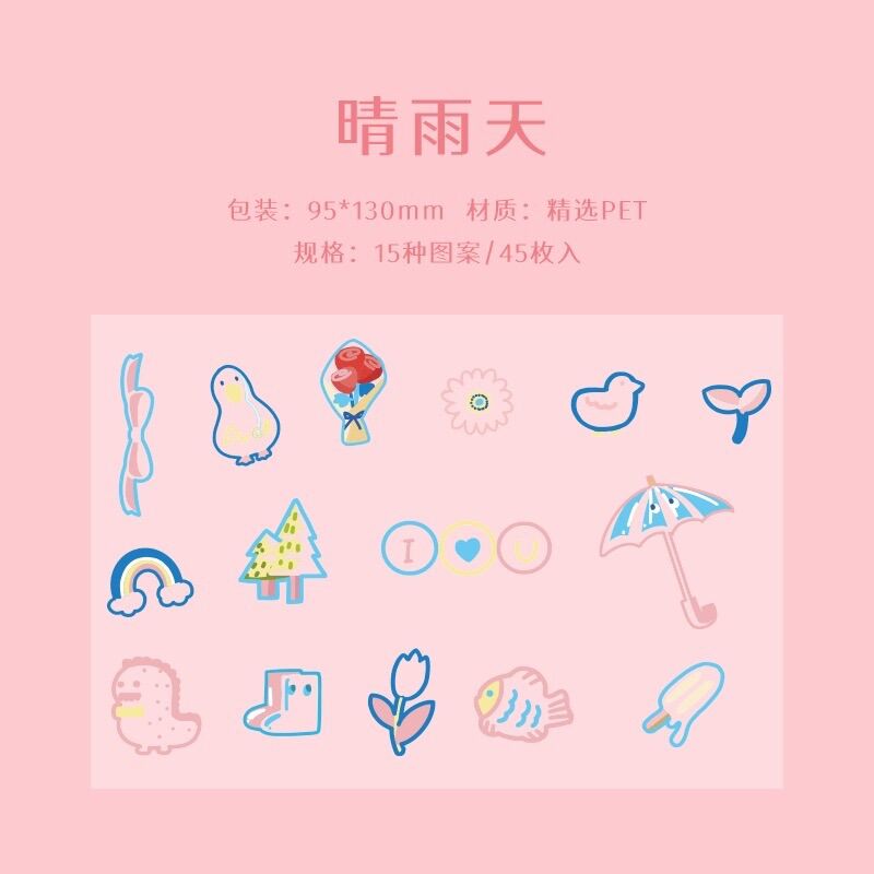 Set sticker màu sắc dễ thương